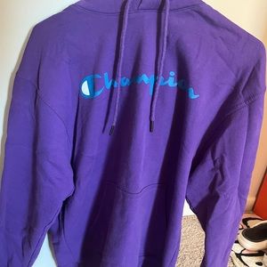 Purple Blue and white champion sweatshirt